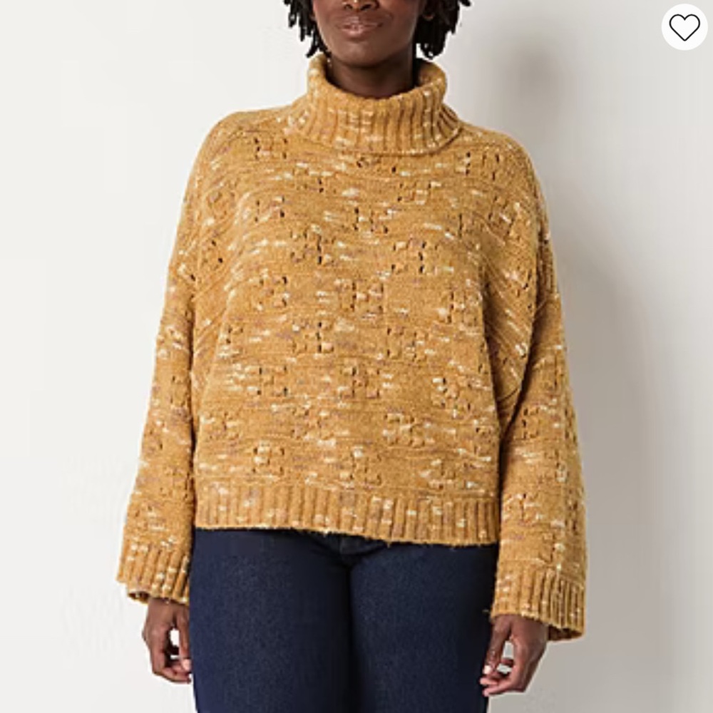 NWT a.n.a Womens Turtleneck Long Sleeve Geometric Pullover Sweater Size XL